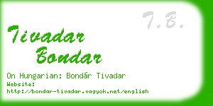 tivadar bondar business card